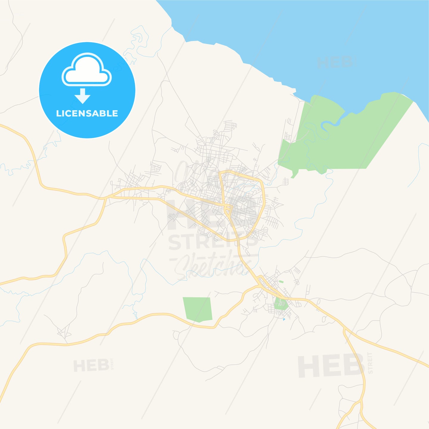 Empty vector map of Chitré, Herrera, Panama