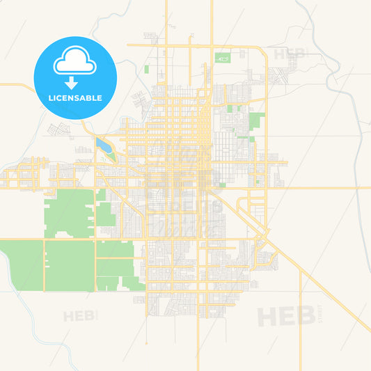 Empty vector map of Ciudad Obregón, Sonora, Mexico