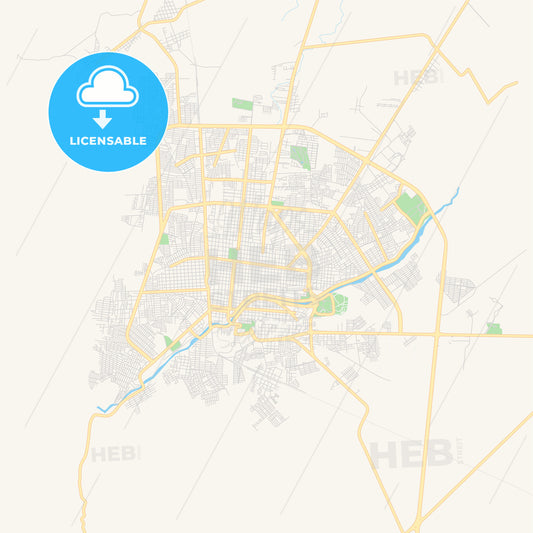 Empty vector map of Ciudad Victoria, Tamaulipas, Mexico