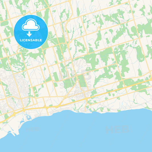 Empty vector map of Clarington, Ontario, Canada