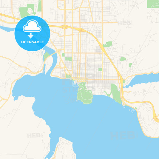 Empty vector map of Coeur d Alene, Idaho, United States of America