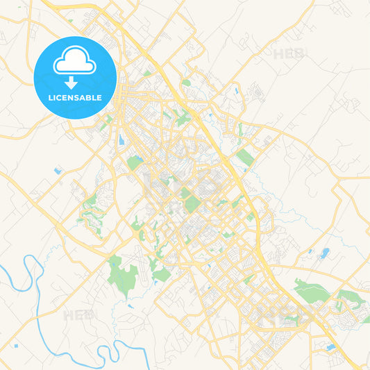Empty vector map of College Station, Texas, USA