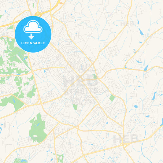 Empty vector map of Concord, North Carolina, USA