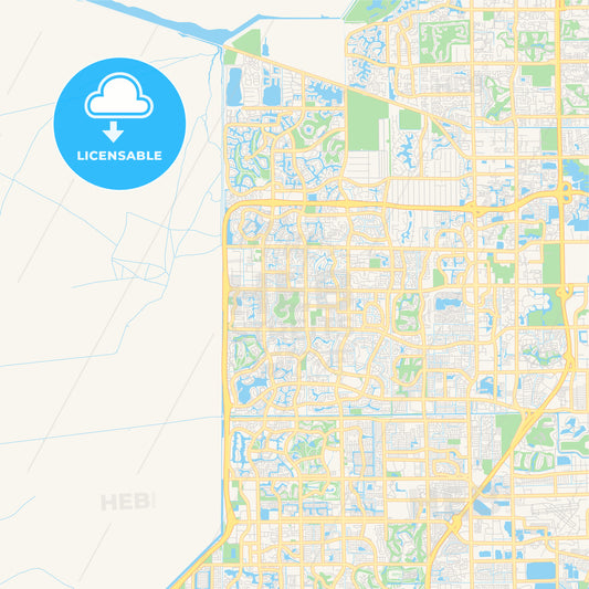 Empty vector map of Coral Springs, Florida, USA