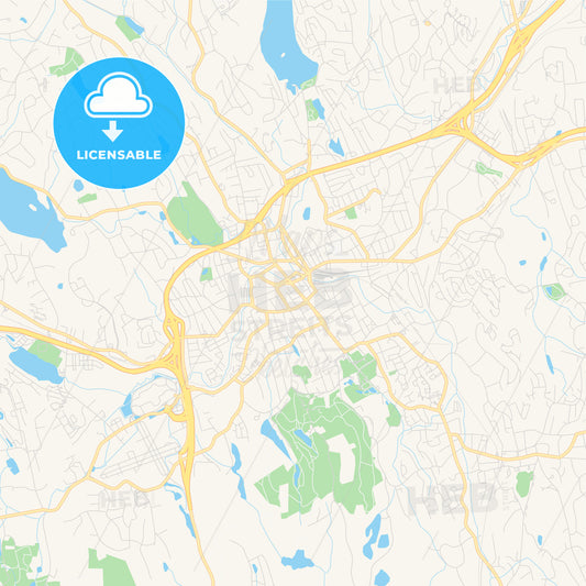 Empty vector map of Danbury, Connecticut, USA