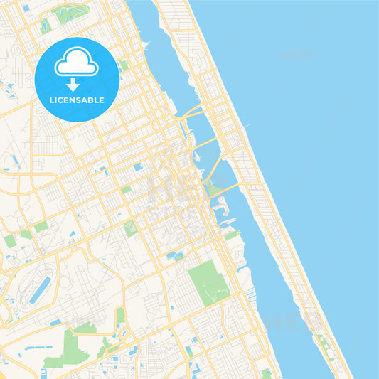Empty vector map of Daytona Beach, Florida, USA