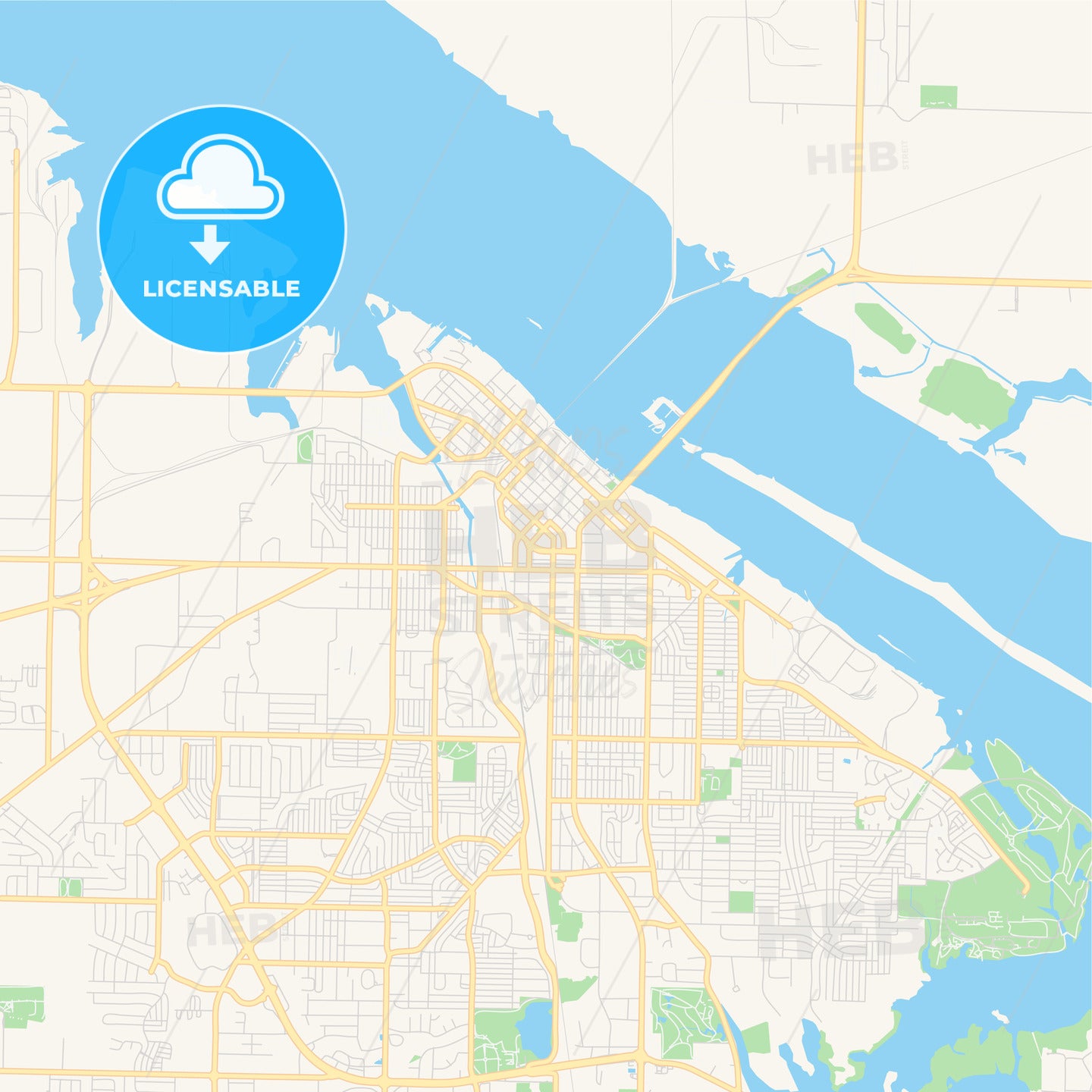 Empty vector map of Decatur, Alabama, USA