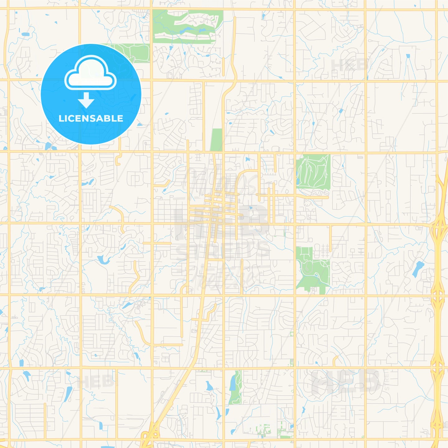 Empty vector map of Edmond, Oklahoma, USA