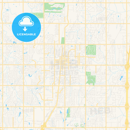 Empty vector map of Edmond, Oklahoma, USA