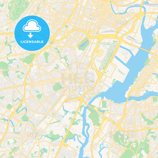 Empty vector map of Elizabeth, New Jersey, USA