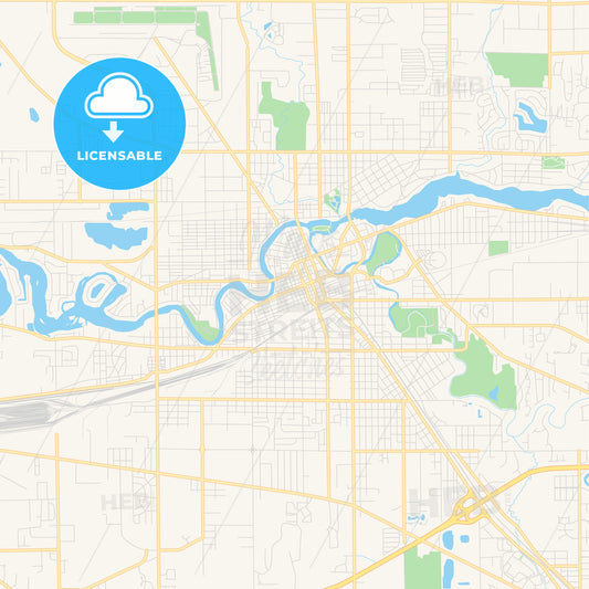 Empty vector map of Elkhart, Indiana, United States of America