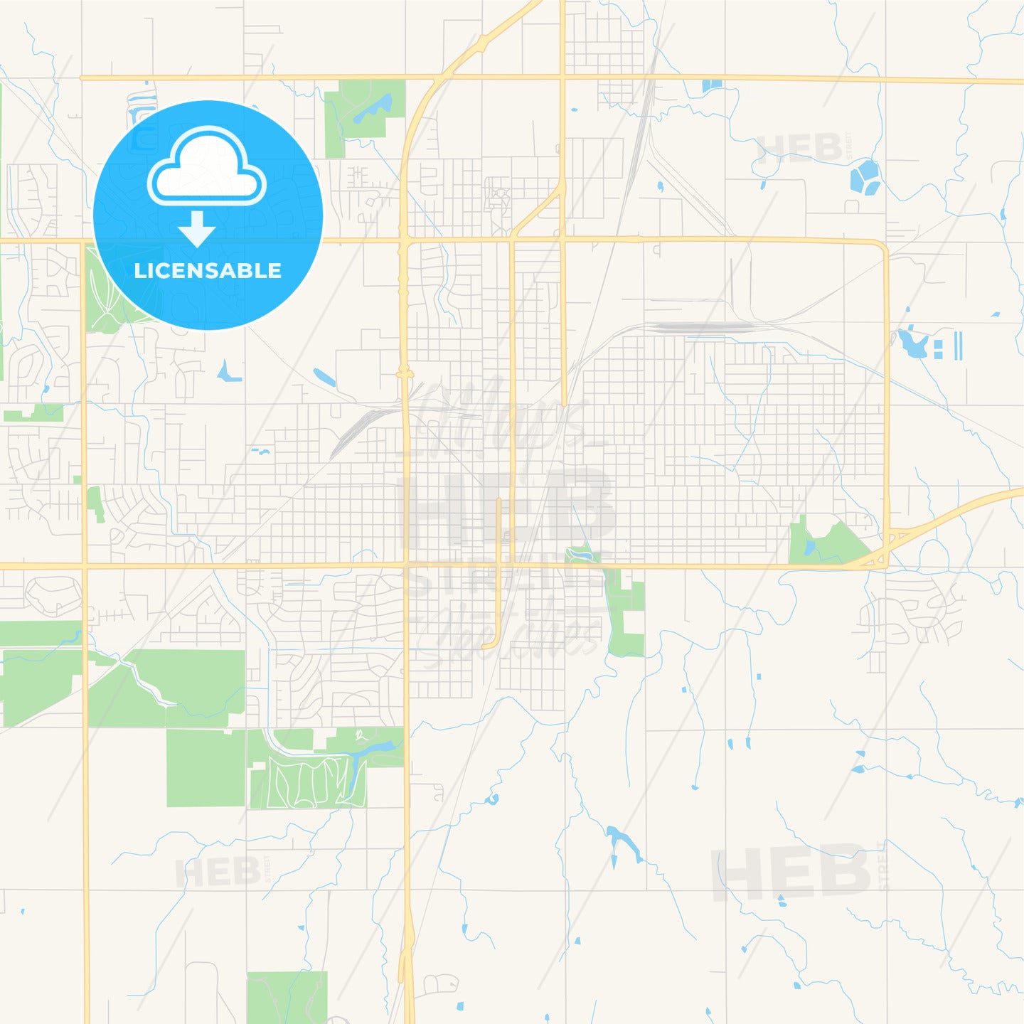 Empty vector map of Enid, Oklahoma, United States of America