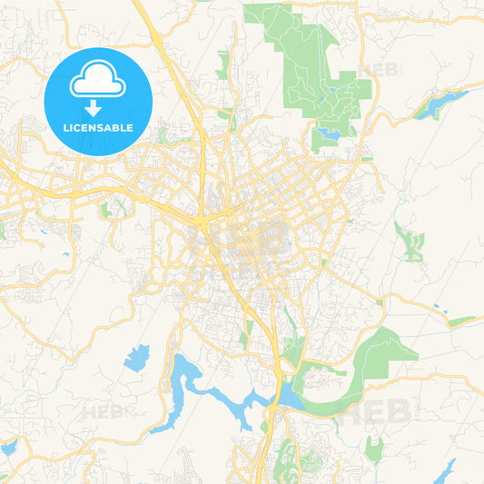 Empty vector map of Escondido, California, USA