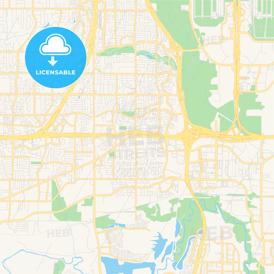 Empty vector map of Euless, Texas, USA