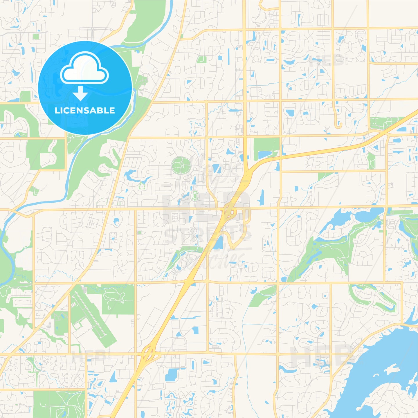 Empty vector map of Fishers, Indiana, USA