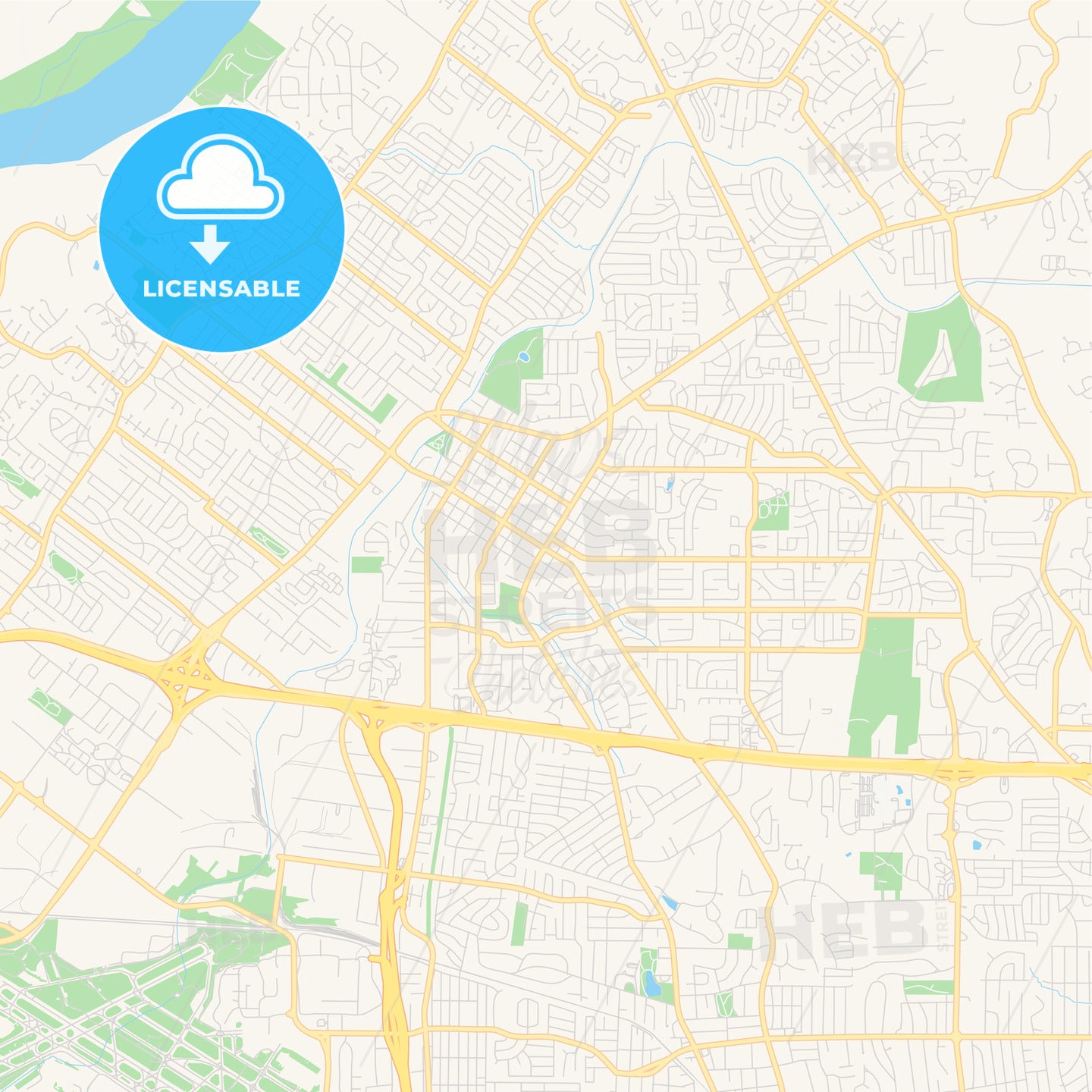 Empty vector map of Florissant, Missouri, United States of America