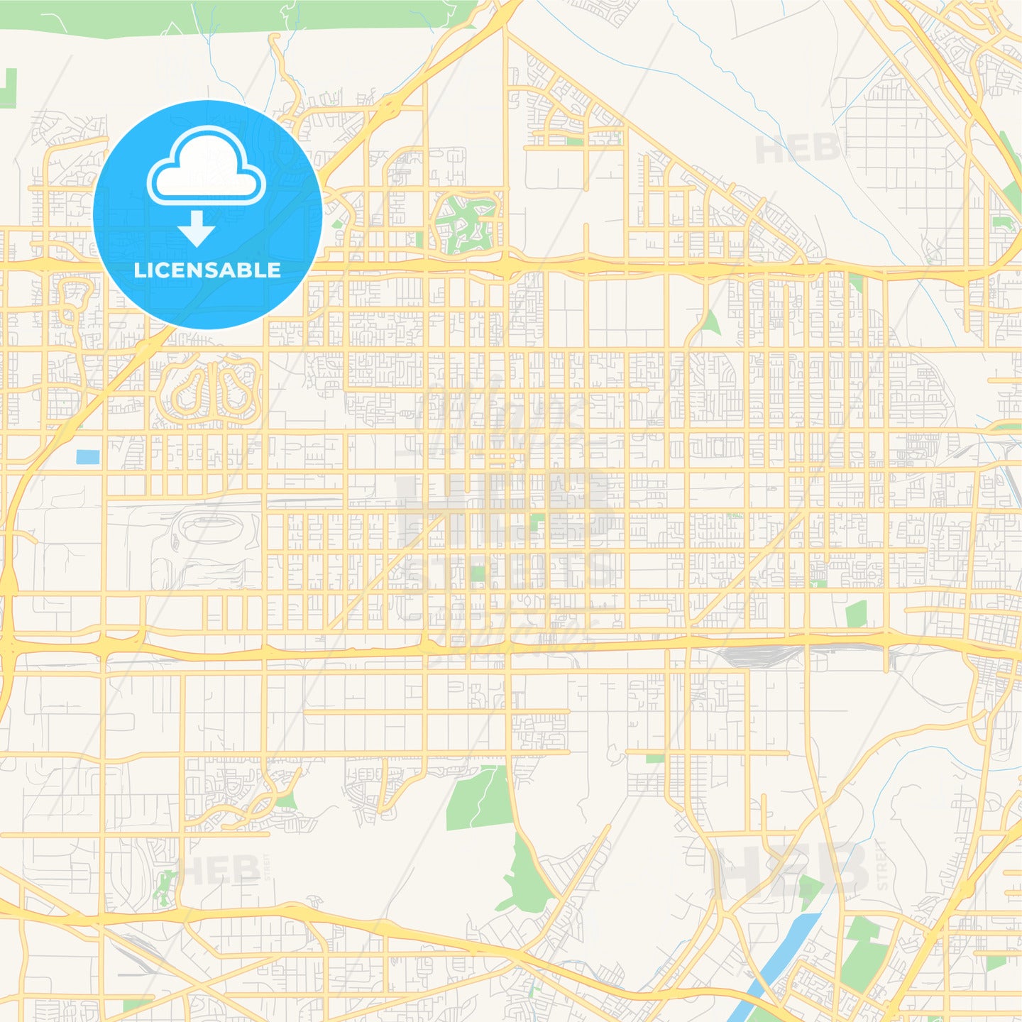 Empty vector map of Fontana, California, USA