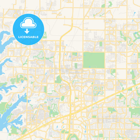 Empty vector map of Frisco, Texas, USA