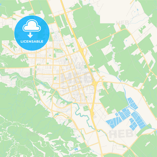 Empty vector map of Gilroy, California, USA