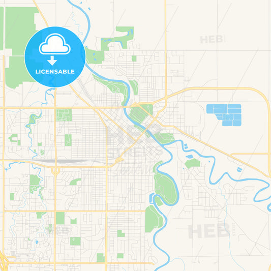 Empty vector map of Grand Forks, North Dakota, USA