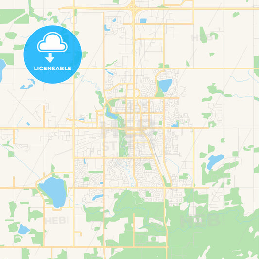 Empty vector map of Grande Prairie, Alberta, Canada