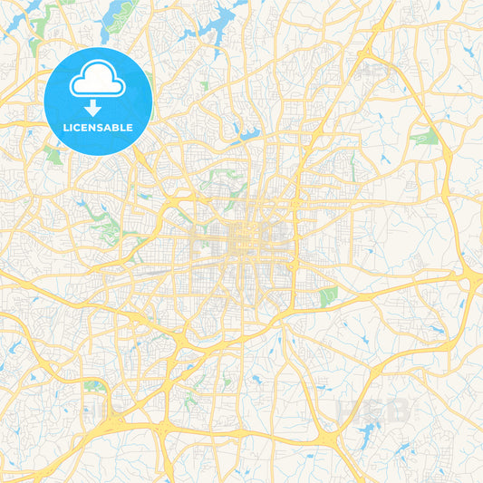 Empty vector map of Greensboro, North Carolina, USA