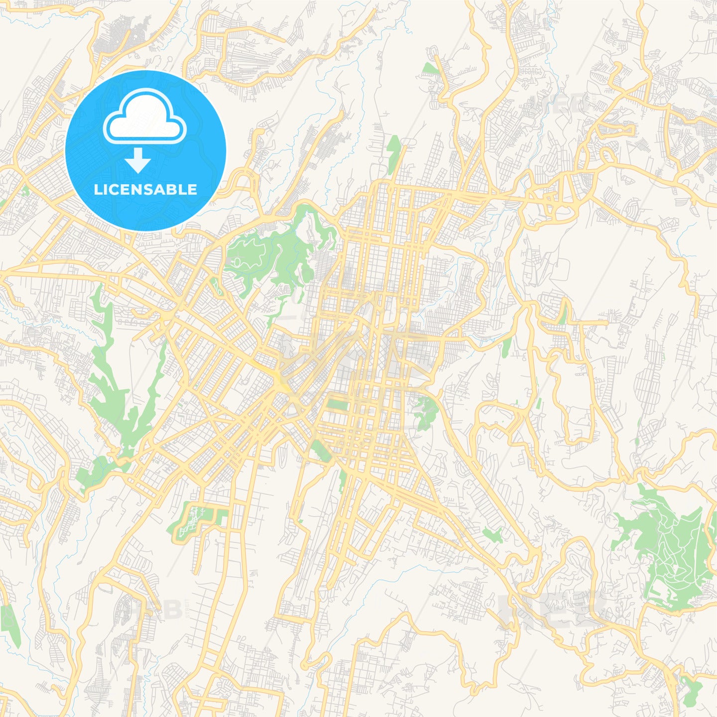 Empty vector map of Guatemala City, Guatemala, Guatemala