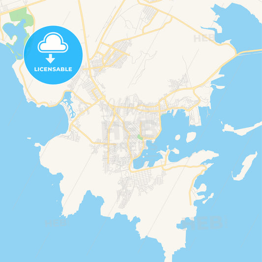 Empty vector map of Guaymas, Sonora, Mexico