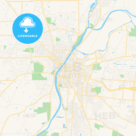 Empty vector map of Hamilton, Ohio, USA