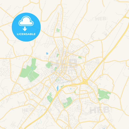 Empty vector map of Harrisonburg, Virginia, United States of America