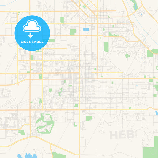 Empty vector map of Hemet, California, USA