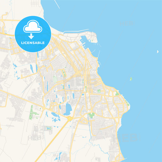 Empty vector map of Heroica Veracruz, Veracruz, Mexico