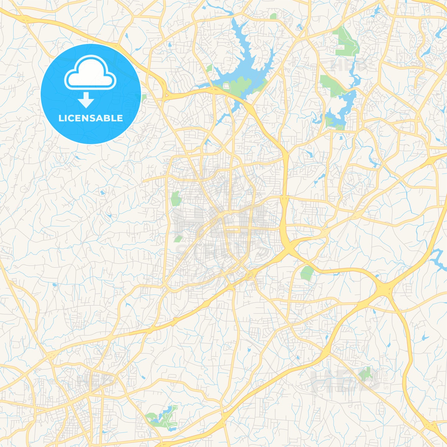 Empty vector map of High Point, North Carolina, USA