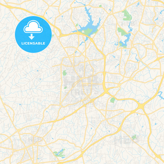 Empty vector map of High Point, North Carolina, USA