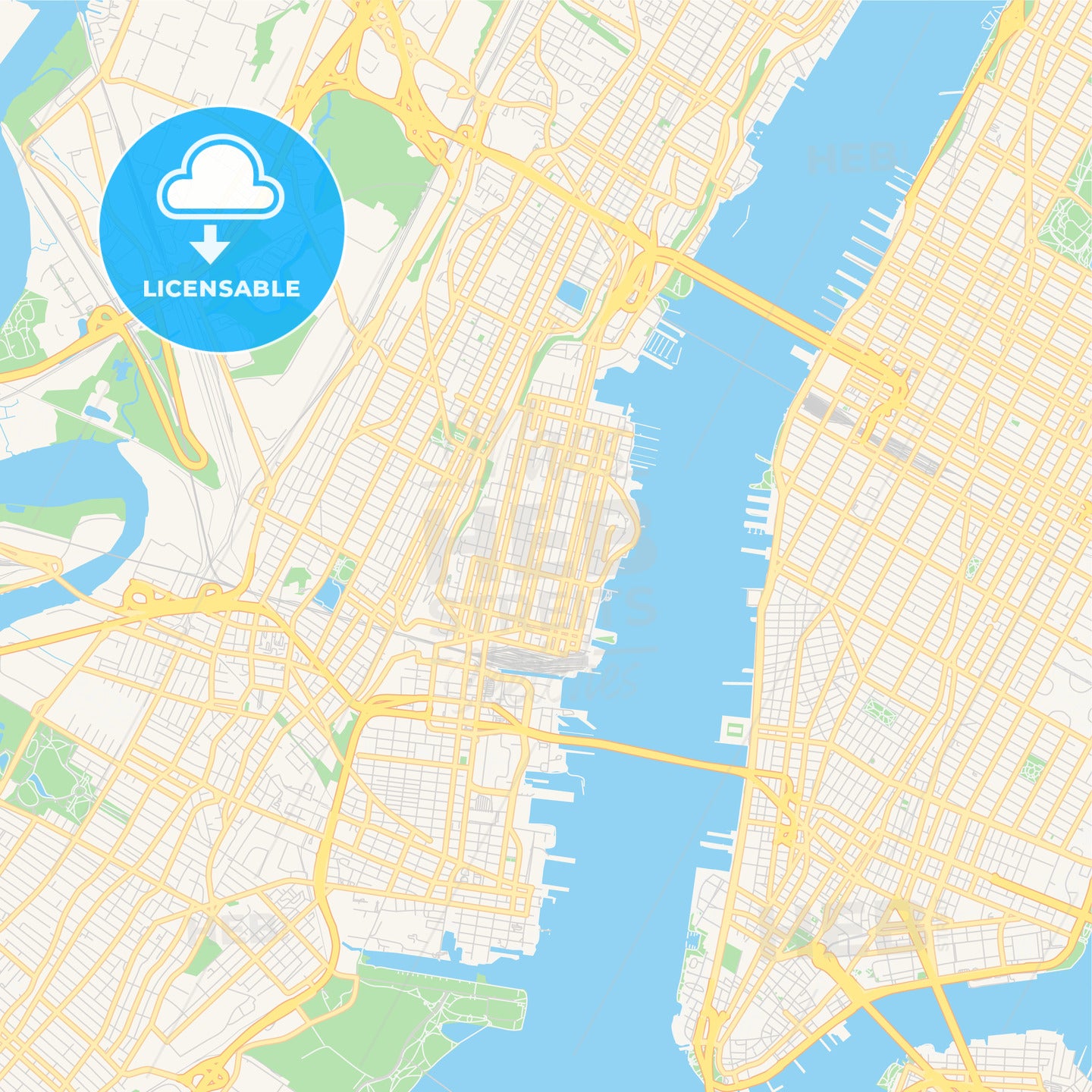 Empty vector map of Hoboken, New Jersey, USA