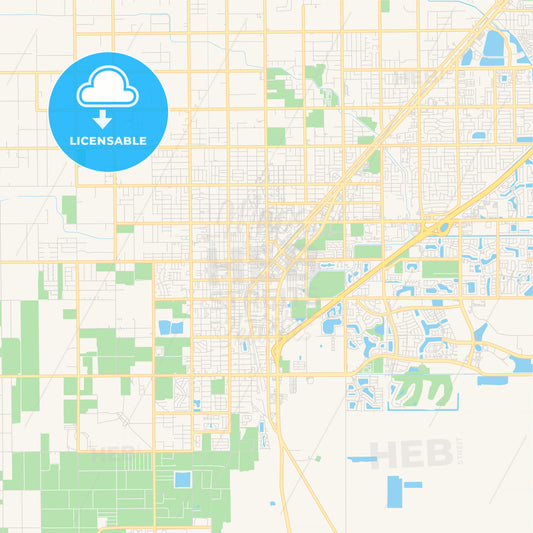 Empty vector map of Homestead, Florida, USA