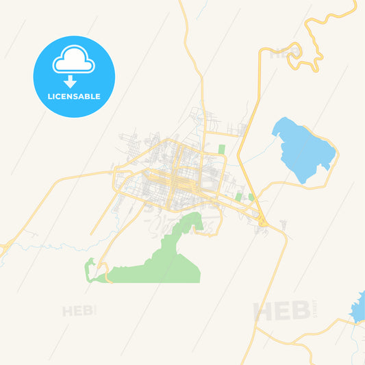 Empty vector map of Iguala, Guerrero, Mexico