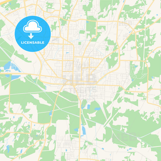Empty vector map of Jackson, Tennessee, USA