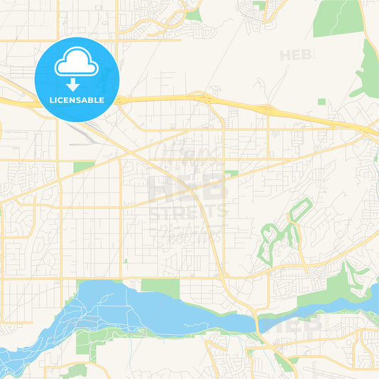 Empty vector map of Jurupa Valley, California, USA