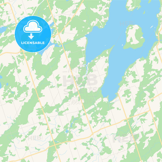 Empty vector map of Kawartha Lakes, Ontario, Canada