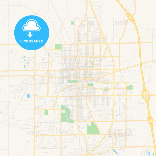 Empty vector map of Kokomo, Indiana, USA