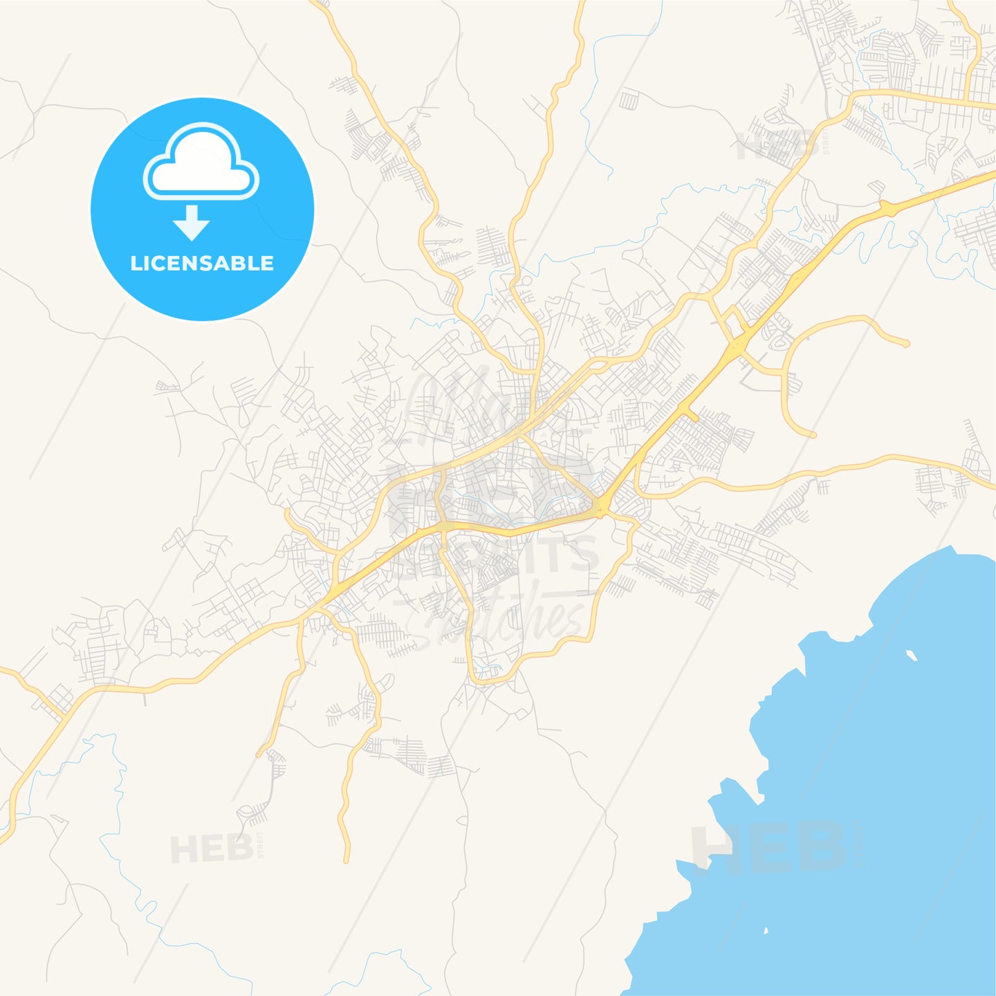 Empty vector map of La Chorrera, Panamá Oeste, Panama
