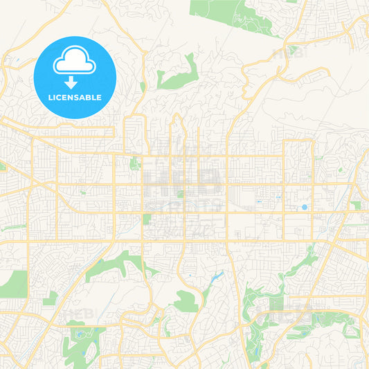 Empty vector map of La Habra, California, USA