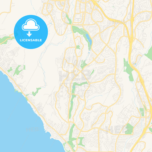 Empty vector map of Laguna Niguel, California, USA