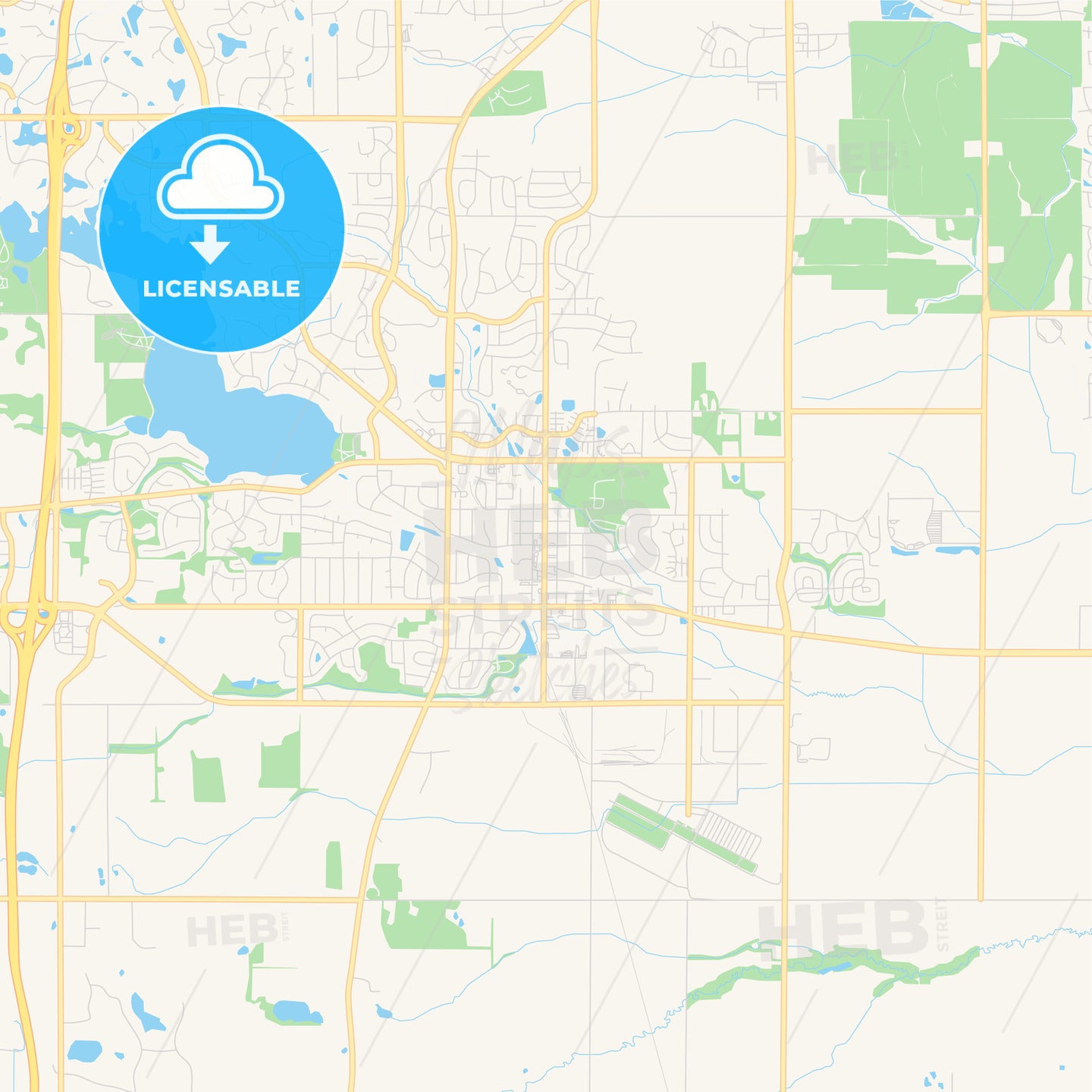 Empty vector map of Lakeville, Minnesota, USA