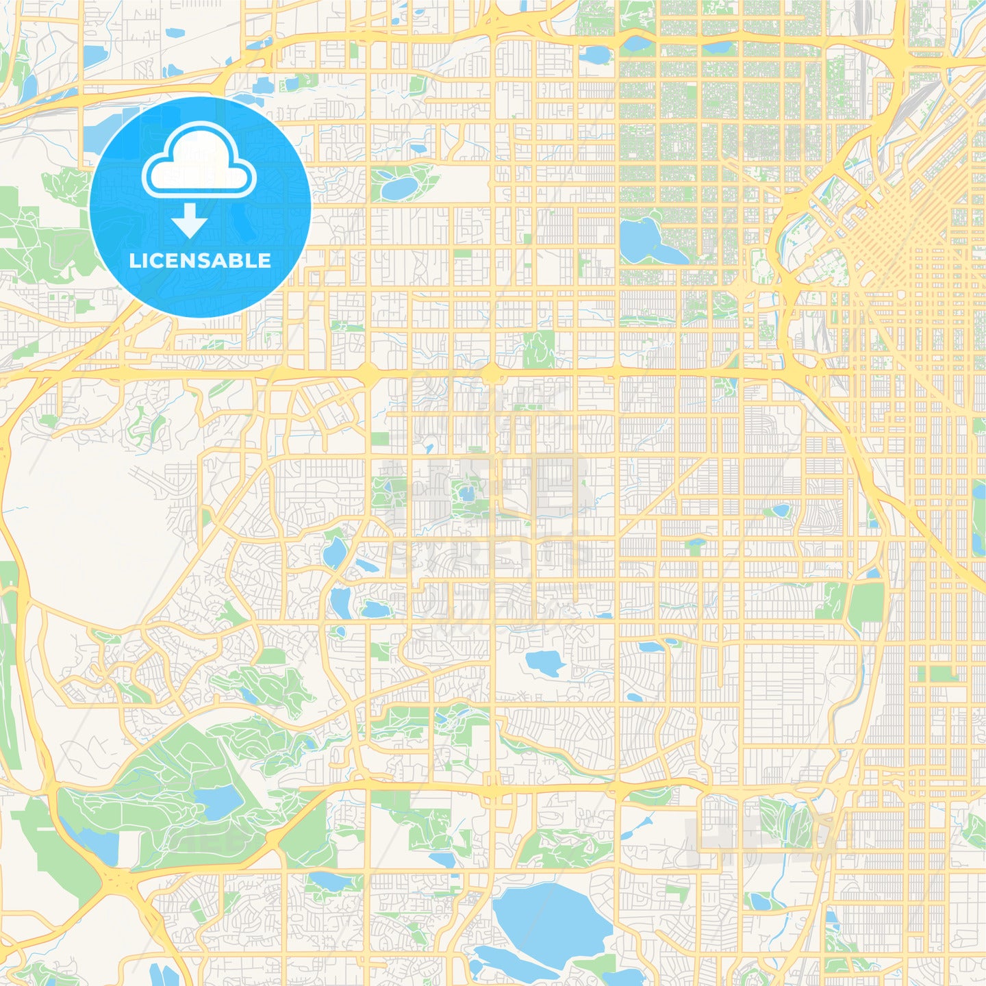Empty vector map of Lakewood, Colorado, USA
