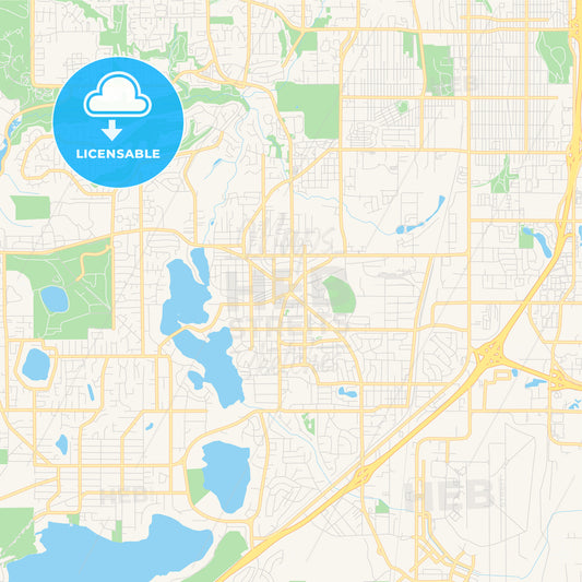 Empty vector map of Lakewood, Washington, USA