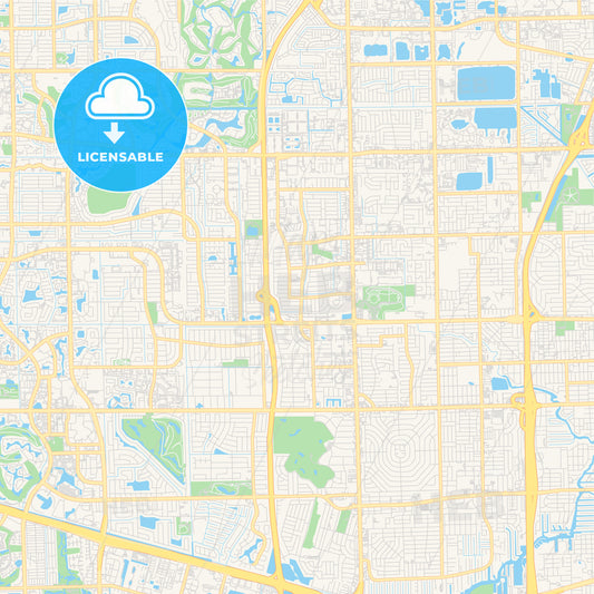 Empty vector map of Lauderhill, Florida, USA