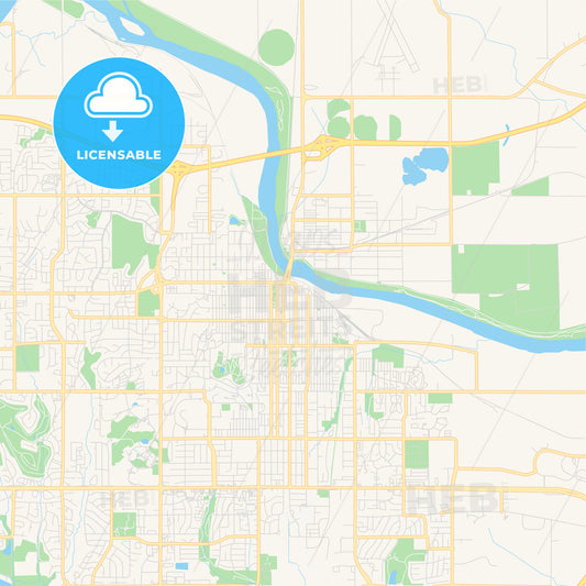 Empty vector map of Lawrence, Kansas, USA