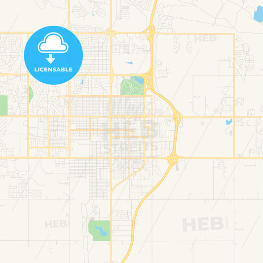 Empty vector map of Lawton, Oklahoma, USA